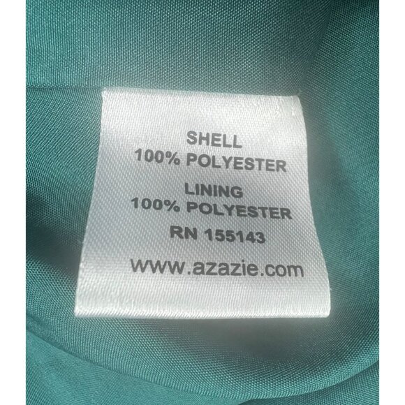 AZAZIE Pine A-Line One Shoulder Chiffon Maxi Formal Dress Ruffle Overlay Size 14 - Picture 4 of 14